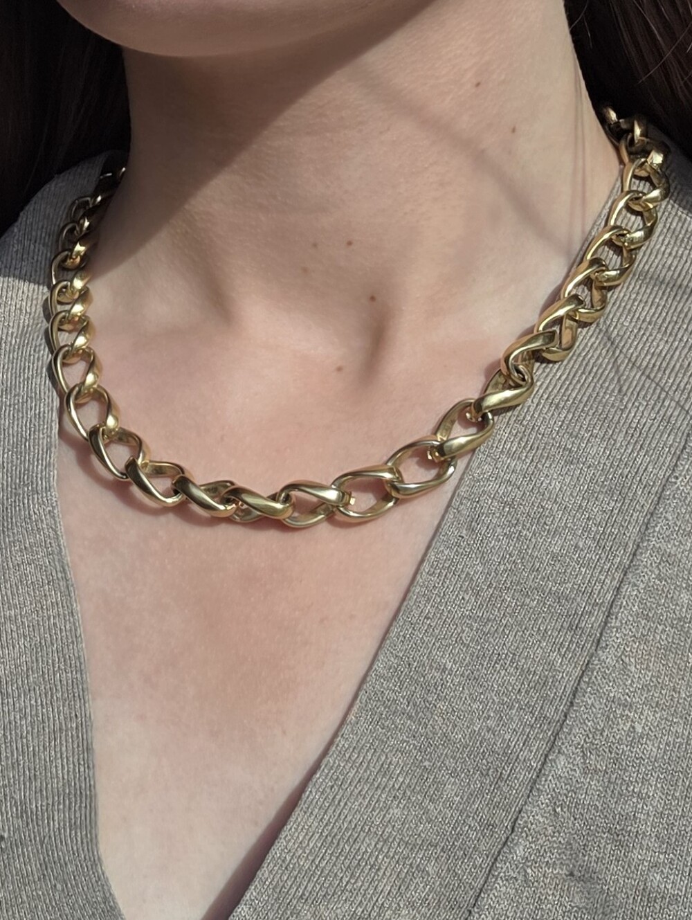Costume Gold Chunky Link Necklace - Women's Jewelry